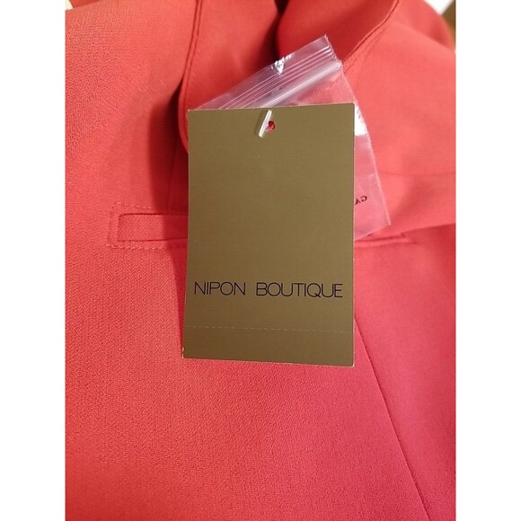 NIPON BOUTIQUE Women Cherry Red Blazer Size 6 NWT $260 Pleated Lapel         T39 - Picture 9 of 11